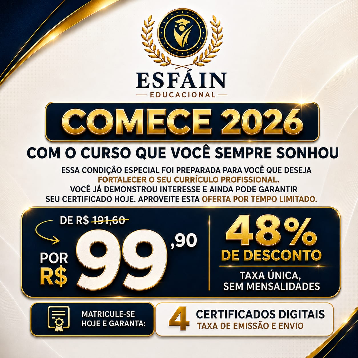 Promoção Relâmpago - 4 Certificados Digitais por R$ 99,90
